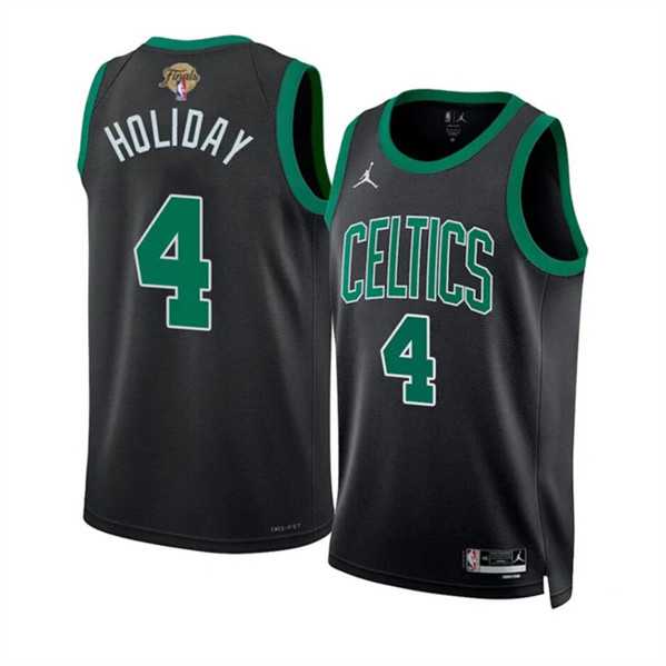Men%27s Boston Celtics #4 Jrue Holiday Black 2024 Finals Statement Edition Stitched Basketball Jersey Dzhi